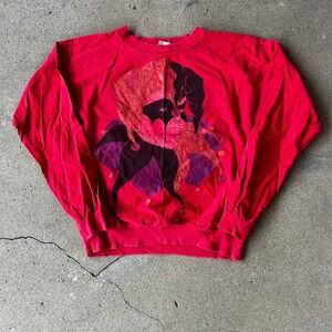 Vintage women's 80s Joker clown red graphic long sleeve shirt